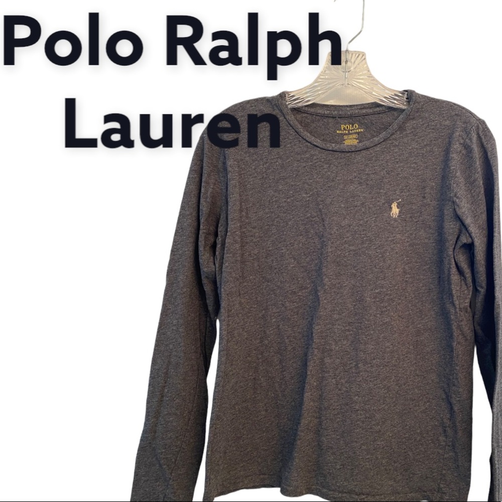 Polo Ralph Lauren Crewneck Long Sleeve Pullover Charcoal Gray T-Shirt M